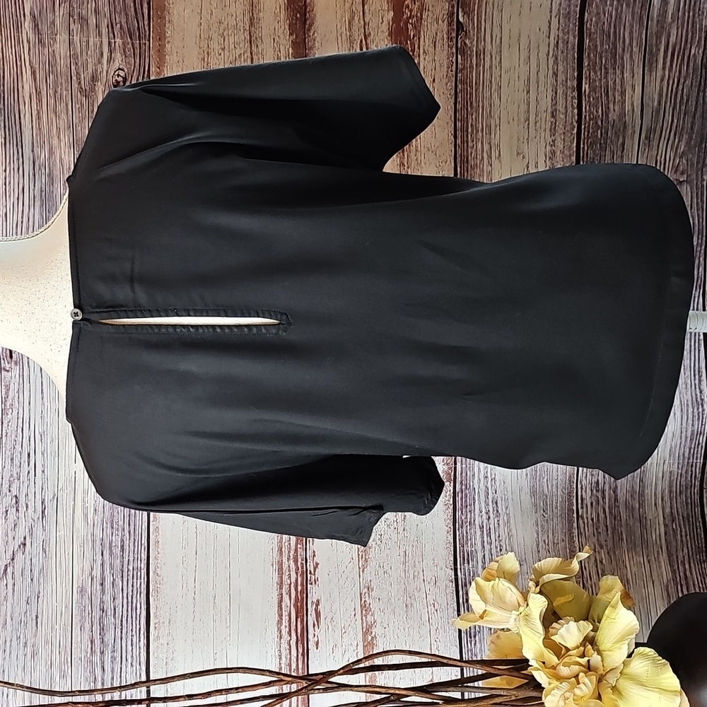 NEW LEVI'S BLACK SHORT DOLMAN SLEEVE LACE INSET PULLOVER TOP BLOUSE - Picture 6 of 14